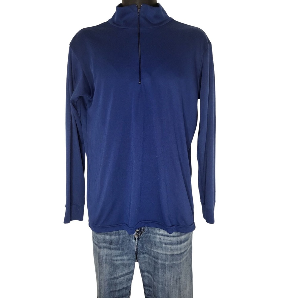 Patagonia Capilene 1/4 Zip Pullover Shirt Men's Large Blue Long Sleeve Outdoors